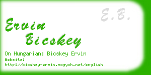 ervin bicskey business card